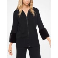 Michael Kors Collection Mink-Cuffed Cashmere Hoodie