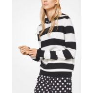 Michael Kors Collection Striped Cashmere and Cotton Hoodie