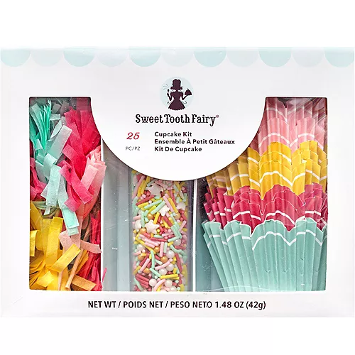 PartyCity Sweet Tooth Fairy Pom-Pom Cupcake Decorating Kit for 12