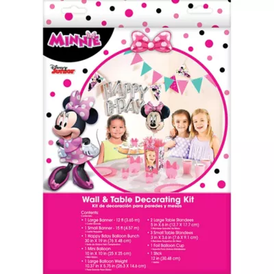 PartyCity Minnie Mouse Birthday Wall & Table Decorating Kit 12pc