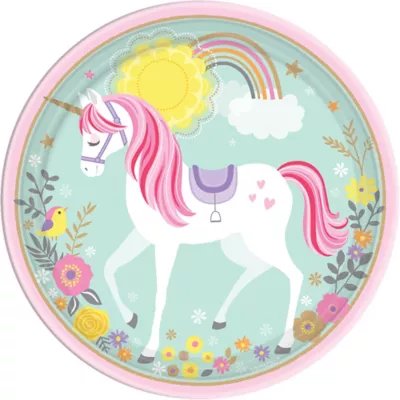 PartyCity Magical Unicorn Lunch Plates 8ct