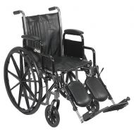 Walgreens Drive Medical Silver Sport 2 Wheelchair with Detachable Desk Arms and Elevating Leg Rest 18 inch