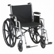 Walgreens Nova Steel Wheelchair with Detachable Desk Arms & Footrests 16 inch Black Nylon
