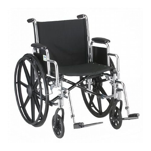 월그린 Walgreens Nova Steel Wheelchair with Detachable Desk Arms & Footrests 16 inch Black Nylon