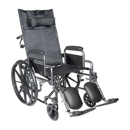 월그린 Walgreens Drive Medical Silver Sport Reclining Wheelchair with Detachable Desk Arms and Leg rest 16 Inch Seat Silver Vein