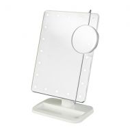 Walgreens Jerdon Portable LED Lighted Adjustable Makeup Mirror, 10X Magnification White