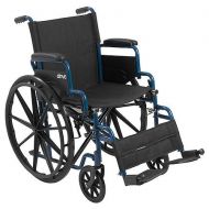 Walgreens Drive Medical Blue Streak Wheelchair with Flip Back Desk Arms and Swing Away Footrest 20 Seat Blue Streak