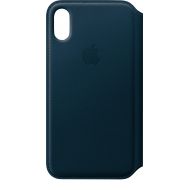 Bestbuy Apple - iPhone X Leather Folio - Cosmos Blue