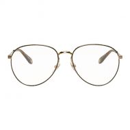 Givenchy Gold & Brown Studded Edge Aviator Glasses