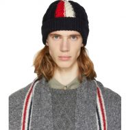 Thom Browne SSENSE Exclusive Navy Aran Cable Knit Beanie