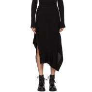 Stella McCartney Black Rib Knit Asymmetric Flared Skirt