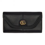 Gucci Black GG Default Flap Wallet