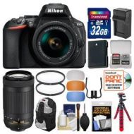 BOWER Nikon D5600 Wi-Fi Digital SLR Camera with 18-55mm VR & 70-300mm DX AF-P Lenses with 32GB Card + Backpacks + Battery & Charger + Flex Tripod + UV Filters + Diffusers Kit
