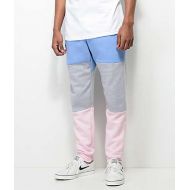 CROSS COLOURS Cross Colours Blue, Grey & Pink Colorblocked Jogger Pants
