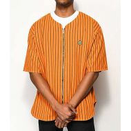 CROSS COLOURS Cross Colours Pinstripe Orange Zip Shirt