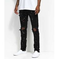 CRYSP DENIM Crysp Denim Pacific Splatter Black Ripped Jeans