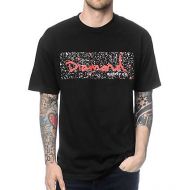 DIAMOND SUPPLY Diamond Supply Co Splatter Box Logo Black & Red T-Shirt