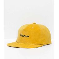 DIAMOND SUPPLY Diamond Supply Co. City Script Gold Corduroy Snapback Hat