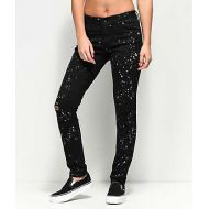 EMPYRE Empyre Tessa Distressed Black Bleach Splatter Skinny Jeans