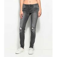 EMPYRE Empyre Tessa Washed Black Distressed Skinny Jeans