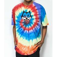 HUF X Felix the Cat Hypno Spiral Rainbow Tie Dye T-Shirt