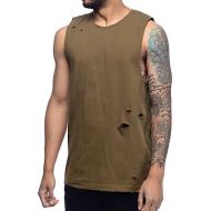 NINTH HALL Ninth Hall Fracture Olive Muscle Tank Top
