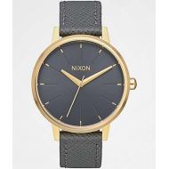 NIXON WATCHES Nixon Kensington Leather Light Gold & Charcoal Analog Watch