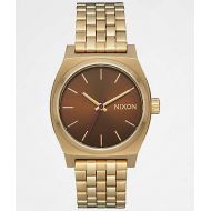 NIXON WATCHES Nixon Medium Time Teller Gold & Brown Analog Watch
