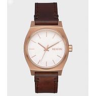 NIXON WATCHES Nixon Medium Time Teller Leather Rose Gold, White & Brown Watch