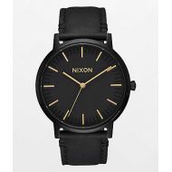NIXON WATCHES Nixon Porter Leather All Black & Gold Watch