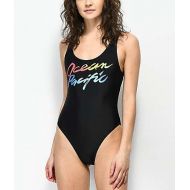 Z SUPPLY Op Party Wave Black One Piece Swimsuit