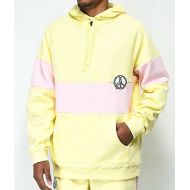PINK DOLPHIN Pink Dolphin Striped Yellow & Pink Colorblock Hoodie