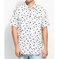 SALTY CREW Salty Crew Popper Fish Print White Short Sleeve Button Up Shirt