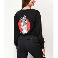 SKETCHY TANK Sketchy Tank Geisha Black Long Sleeve Crop T-Shirt