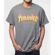 THRASHER Thrasher Flame Logo Charcoal T-Shirt