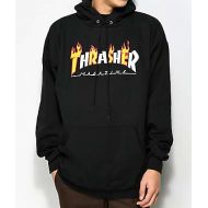 THRASHER Thrasher Flame Magazine Black Hoodie