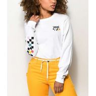 VANS Vans Party Checkerboard White Long Sleeve T-Shirt