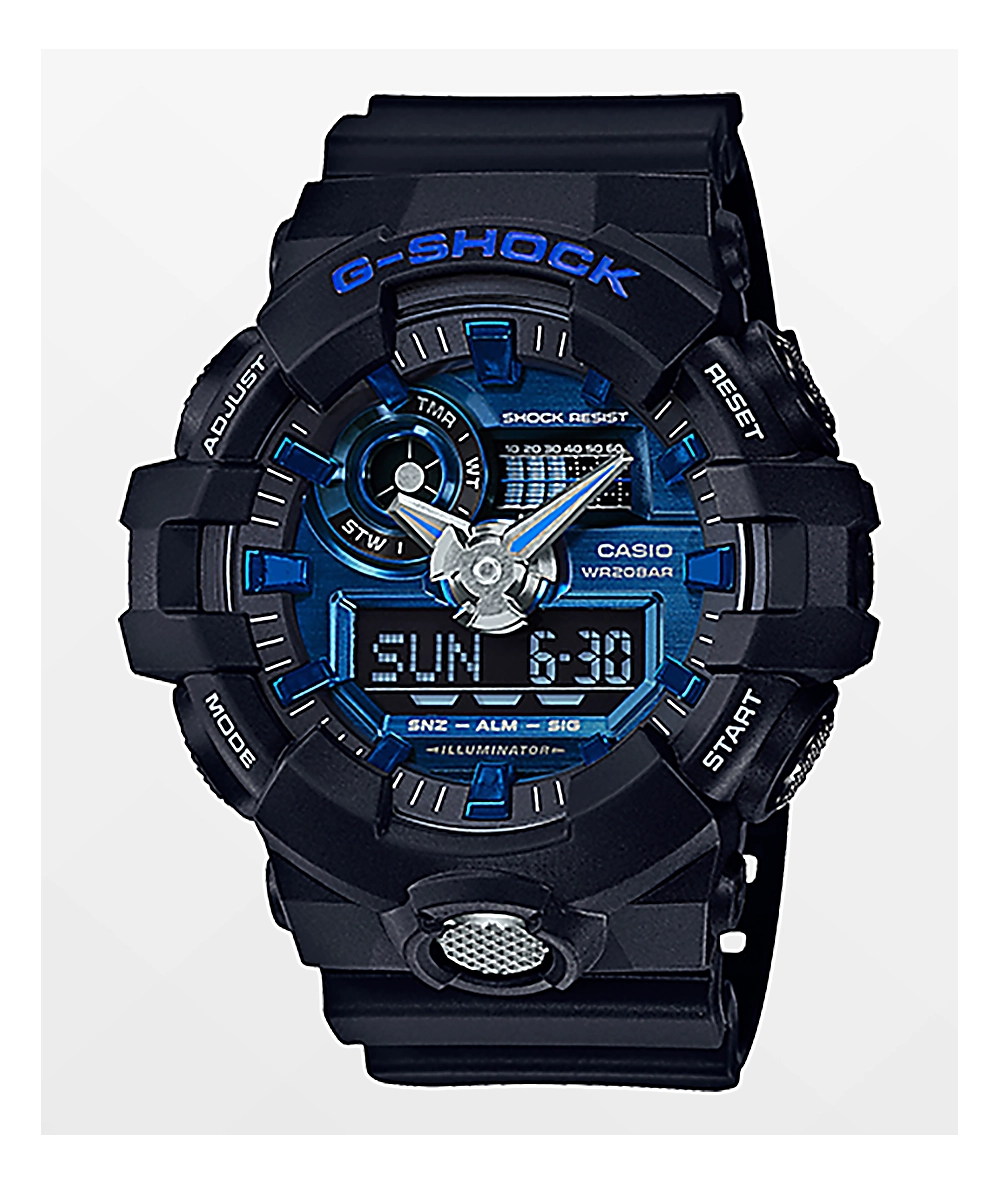 G-SHOCK G-Shock GA710-1A2 Garish Matte Black & Blue Watch