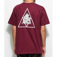 HUF Ambush Triple Triangle Maroon T-Shirt