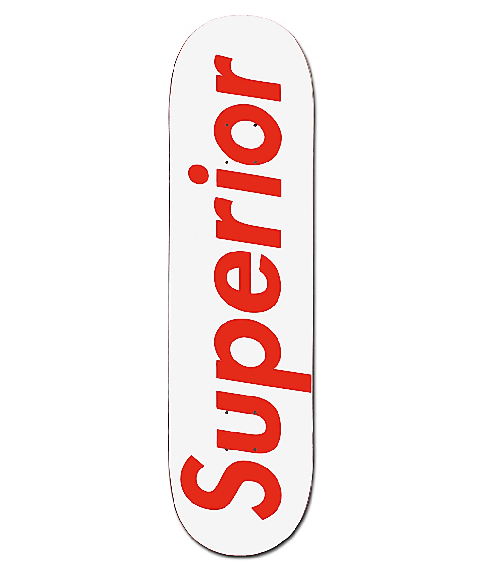 SUPERIOR Superior Red & White 8.375" Skateboard Deck