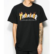 THRASHER Thrasher Mag Flame Black T-Shirt