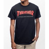 THRASHER Thrasher Skateboard Magazine Two Tone Black T-Shirt