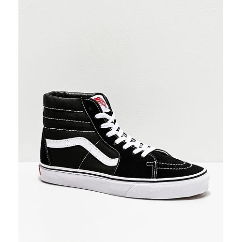 반스 VANS Vans Sk8-Hi Black & White Skate Shoes