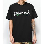 DIAMOND SUPPLY Diamond Supply Co. Floral Gem Script Black T-Shirt
