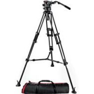 Adorama Manfrotto 526-1 Fluid Video Head with 545B Tripod with Mid-Level Spreader & Bag 526,545BK-1