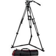 Adorama Manfrotto 526-1 Fluid Video Head with 545GB Tripod with Floor Spreader and Bag 526,545GBK-1