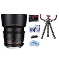Adorama Rokinon 85mm T1.5 Cine DS Aspherical Lens for Sony E Mount W/Joby GorillaPod Rig DS85M-NEX T