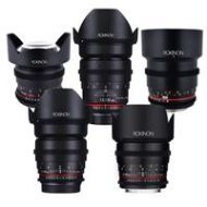 Adorama Rokinon 5/Lens Bundle F/Son E 14mm T3.1,24mm T1.5,35mm T1.5,50mm T1.5,85mm T1.5 DS-NEX