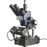 5X-80X Jewelry Gem Trinocular Stereo Microscope with Three Lights by AmScope