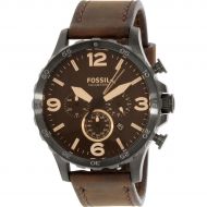 Fossil Mens JR1487 Nate Chronograph Brown Dial Brown Leather Watch by Fossil